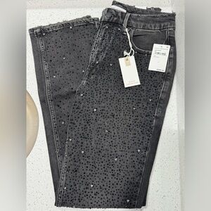 Good American Good Icon Diamond Dusted Straight Leg Jeans